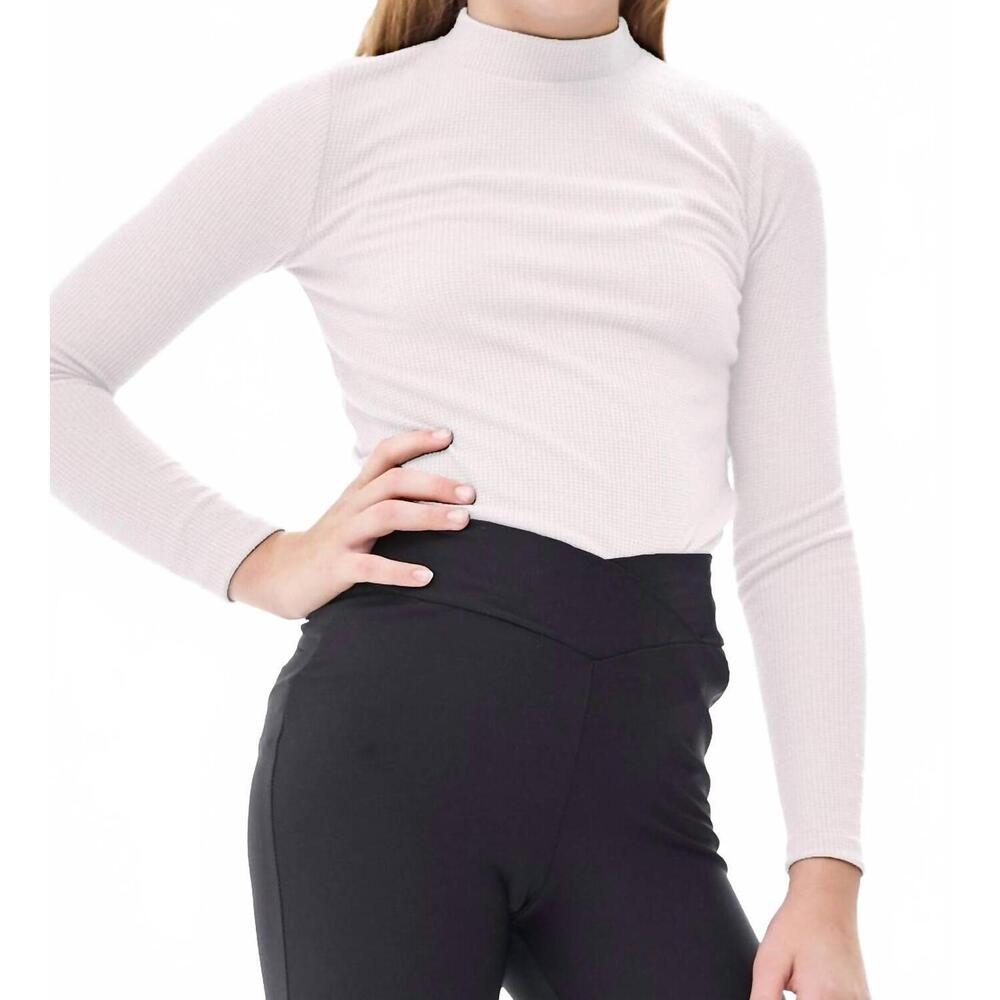 NEW GOOD GIRL belle knit mock neck top in off white